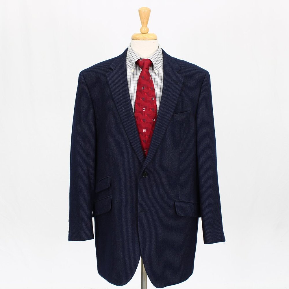 Coppley 45L Navy Stripe Two Button Sport Coat Blazer Jacket O785